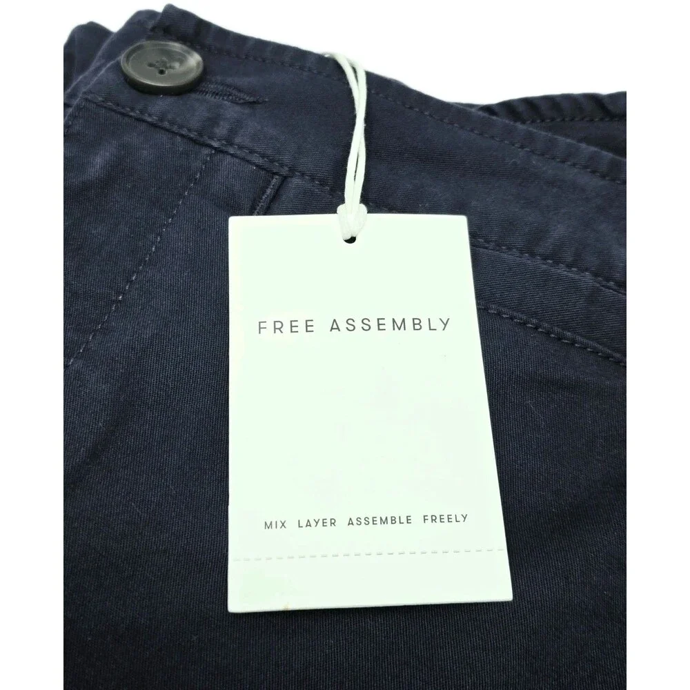 Free Assembly Mini Cotton Twill Bubble Skirt Navy Blue Women's Size XS (0-2)